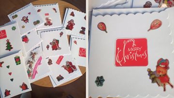 Christmas card making at Chippenham care home